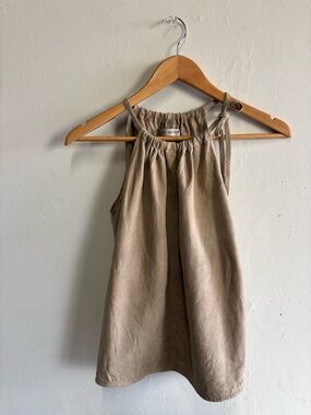 Yves Salomon Toscana Lambskin cinch neck Halter CamiTop 38/6